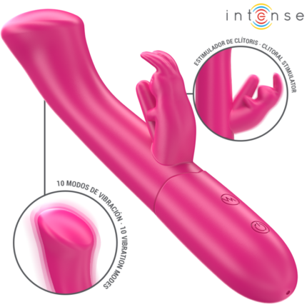 INTENSE - JULIETA RABBIT VIBRATOR 18.6 CM 10 VIBRATIONS PINK - sexbliss - Foto 1