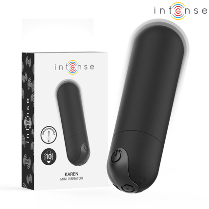 INTENSE - KAREN MINI RECHARGEABLE VIBRATING BULLET BLACK - sexbliss - Foto 1