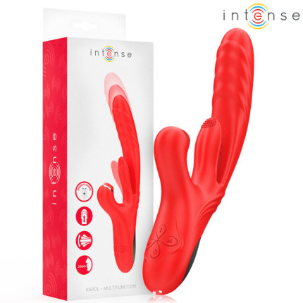 INTENSE - KAROL MULTIFUNCTION VIBRATOR THRUST & STIMULATION & STIMULATING WAVES RED - sexbliss - Foto 1