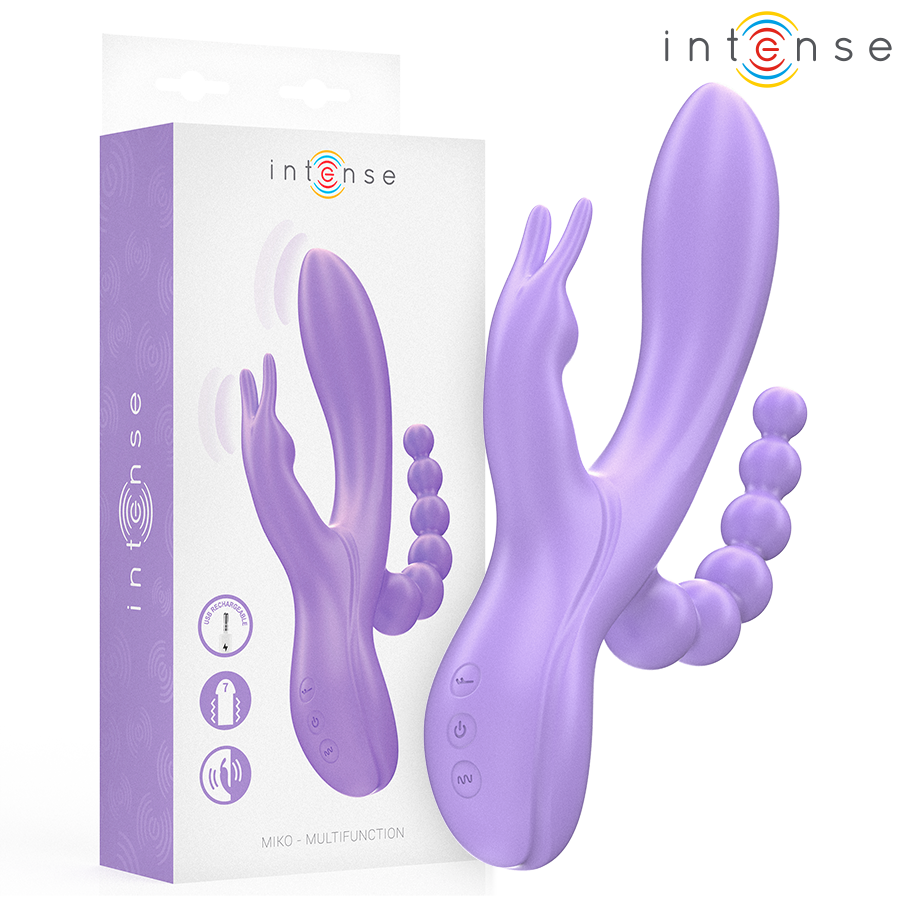 INTENSE - MIKO TRIPLE VIBRATOR RABBIT & STIMULATOR & ANAL 7 VIBRATIONS PURPLE - Foto 1 INTENSE - MIKO TRIPLE VIBRATOR RABBIT & STIMULATOR & ANAL 7 VIBRATIONS PURPLE - sexbliss - Foto 1