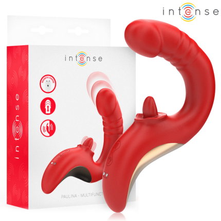 INTENSE - PAULINA VIBRATOR AND STIMULATOR IN U SHAPE RED - sexbliss - Foto 1