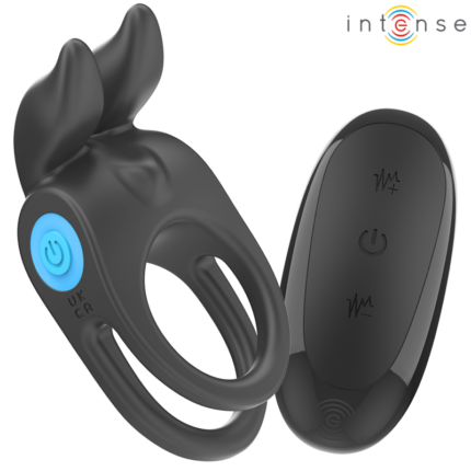 INTENSE - SAM VIBRATOR DOUBLE PENIS RING 10 VIBRATIONS BLACK - sexbliss - Foto 1