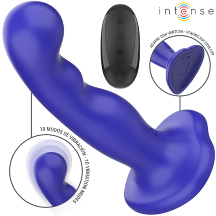 INTENSE - SHORTY VIBRATOR WITH SUCTION CUP BLUE REMOTE CONTROL - sexbliss - Foto 1
