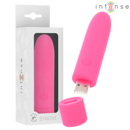 INTENSE - SYMONE USB RECHARGEABLE VIBRATING BULLET 8 VIBRATIONS PINK 10 X 2.2 CM - sexbliss - Foto 1