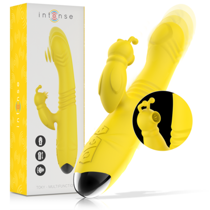 INTENSE - TOKY MULTIFUNCTION VIBRATOR UP & DOWN WITH CLITORAL STIMULATOR YELLOW - sexbliss - Foto 1