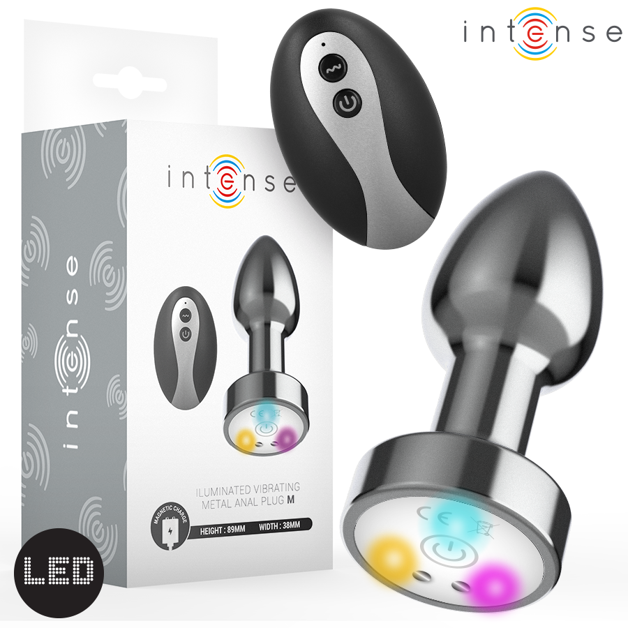 INTENSE - VIBRATING METAL ANAL PLUG WITH LED LIGHTS AND REMOTE CONTROL - SIZE M - Foto 1 INTENSE - VIBRATING METAL ANAL PLUG WITH LED LIGHTS AND REMOTE CONTROL - SIZE M - sexbliss - Foto 1