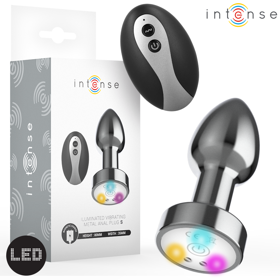 INTENSE - VIBRATING METAL ANAL PLUG WITH LED LIGHTS AND REMOTE CONTROL - SIZE S - Foto 1 INTENSE - VIBRATING METAL ANAL PLUG WITH LED LIGHTS AND REMOTE CONTROL - SIZE S - sexbliss - Foto 1