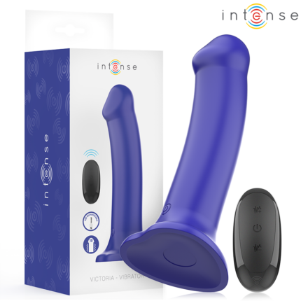 INTENSE - VICTORIA VIBRATOR WITH SUCTION CUP 10 VIBRATIONS DARK BLUE REMOTE CONTROL - sexbliss - Foto 1