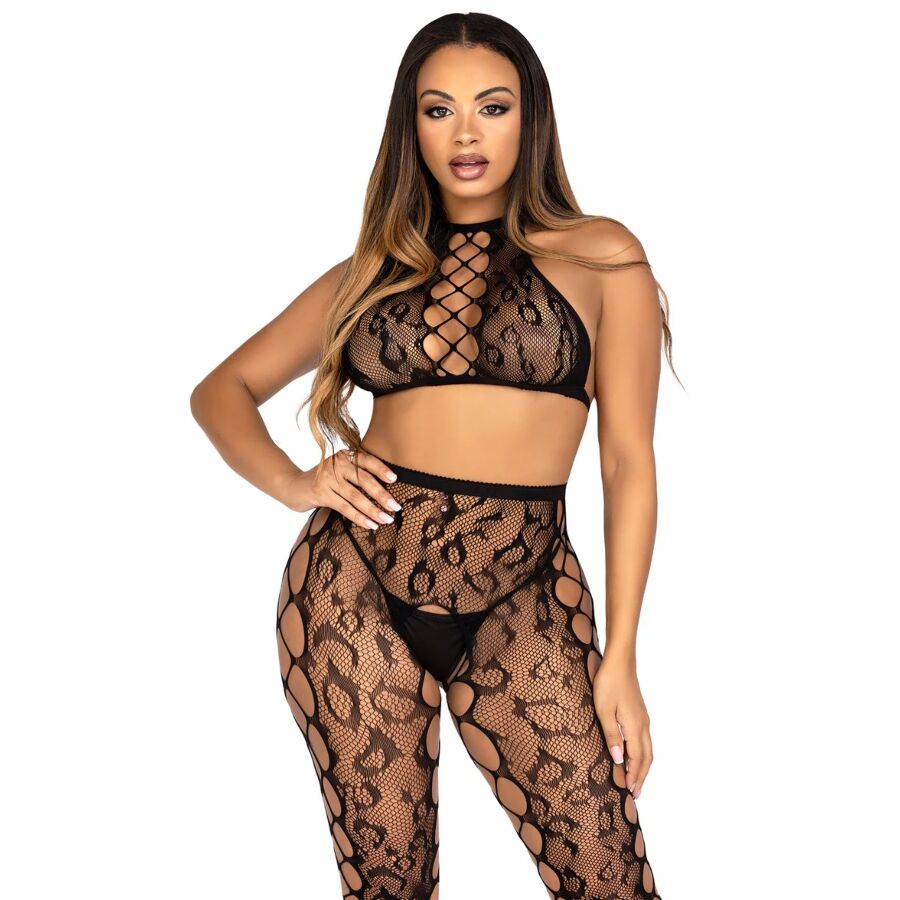 LEG AVENUE - 89372 CROP TOP & CROTCHLESS TIGHTS BLACK - ONE SIZE - Foto 1 LEG AVENUE - 89372 CROP TOP & CROTCHLESS TIGHTS BLACK - ONE SIZE - sexbliss - Foto 1