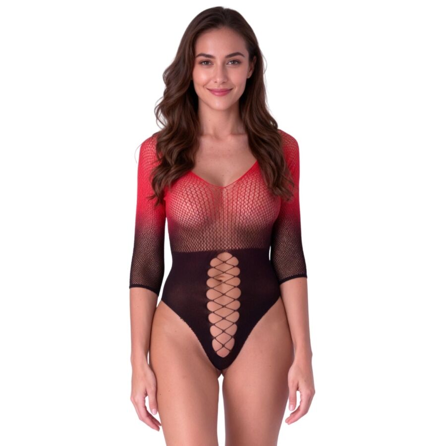 PASSION - BS118 BLACK AND RED MESH BODYSTOCKING - Foto 1 PASSION - BS118 BLACK AND RED MESH BODYSTOCKING - sexbliss - Foto 1