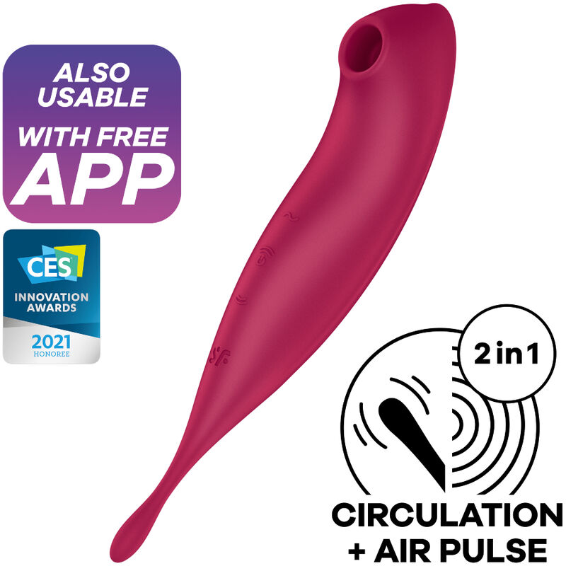 SATISFYER - TWIRLING PRO+ AIR PULSE STIMULATOR & VIBRATOR APP RED - Foto 1 SATISFYER - TWIRLING PRO+ AIR PULSE STIMULATOR & VIBRATOR APP RED - sexbliss - Foto 1