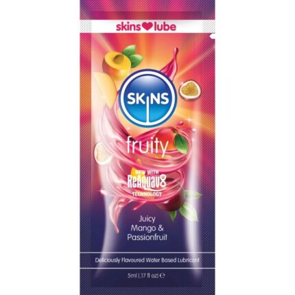 SKINS - FRUITY WATER-BASED LUBRICANT MANGO & PASSION FRUIT SINGLE-DOSE 5 ML - sexbliss - Foto 1