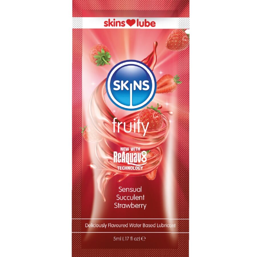 SKINS - FRUITY WATER-BASED LUBRICANT STRAWBERRY SINGLE-DOSE 5 ML - Foto 1 SKINS - FRUITY WATER-BASED LUBRICANT STRAWBERRY SINGLE-DOSE 5 ML - sexbliss - Foto 1