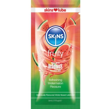 SKINS - FRUITY WATER-BASED LUBRICANT WATERMELON SINGLE-DOSE 5 ML - sexbliss - Foto 1