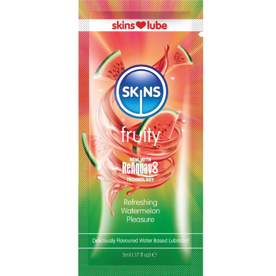 SKINS - FRUITY WATER-BASED LUBRICANT WATERMELON SINGLE-DOSE 5 ML - Foto 1 SKINS - FRUITY WATER-BASED LUBRICANT WATERMELON SINGLE-DOSE 5 ML - sexbliss - Foto 1