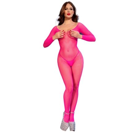 CHILIROSE - CR 4894 NEON PINK MESH BODYSTOCKING S/M - sexbliss - Foto 1