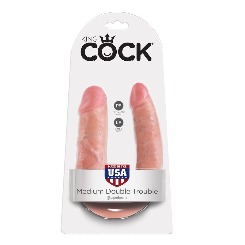 KING COCK - U-SHAPED MEDIUM DOUBLE TROUBLE FLESH 13.9 CM - Foto 1 KING COCK - U-SHAPED MEDIUM DOUBLE TROUBLE FLESH 13.9 CM - sexbliss - Foto 1