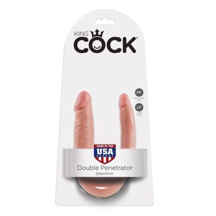 KING COCK - U-SHAPED SMALL DOUBLE TROUBLE FLESH 12.7 CM - sexbliss - Foto 1