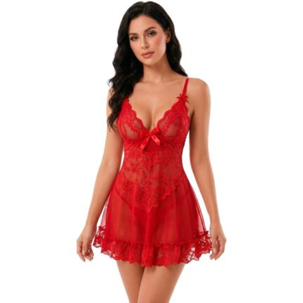 LIVCO CORSETTI FASHION - NUIT SET T-SHIRT + RED PANTY 2028 S/M - sexbliss - Foto 1