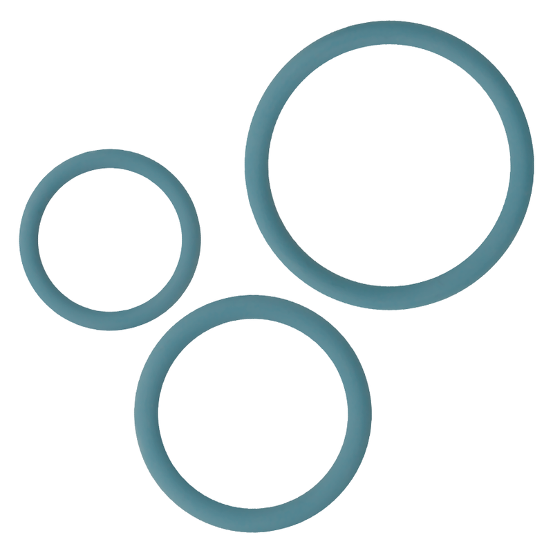 OHMAMA - 3 RINGS SET FOR PENIS & TESTICLES - BLUE - Foto 1 OHMAMA - 3 RINGS SET FOR PENIS & TESTICLES - BLUE - sexbliss - Foto 1