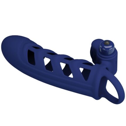PRETTY LOVE - ALTAF VIBRATOR RING WITH SILICONE SHEATH BLUE - sexbliss - Foto 1
