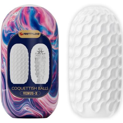 PRETTY LOVE - COQUETTISH BALLS SILICONE MALE MASTURBATOR WHITE - sexbliss - Foto 1