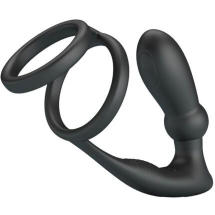 PRETTY LOVE - EMONI PENIS RING + ANAL PLUG 12 VIBRATIONS BLACK - sexbliss - Foto 1