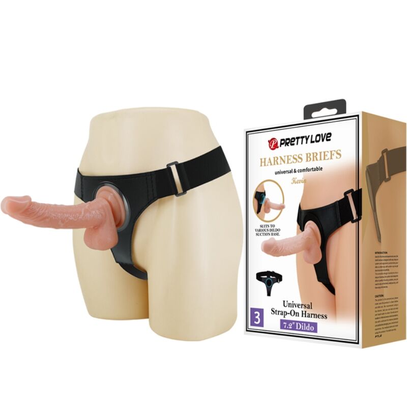 PRETTY LOVE - HARNESS BRIEFS UNIVERSAL HARNESS WITH DILDO KEVIN 19 CM NATURAL - Foto 1 PRETTY LOVE - HARNESS BRIEFS UNIVERSAL HARNESS WITH DILDO KEVIN 19 CM NATURAL - sexbliss - Foto 1