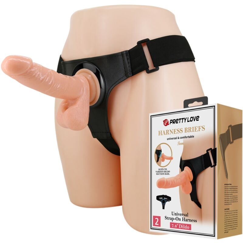 PRETTY LOVE - HARNESS BRIEFS UNIVERSAL HARNESS WITH DILDO TOM 20 CM NATURAL - Foto 1 PRETTY LOVE - HARNESS BRIEFS UNIVERSAL HARNESS WITH DILDO TOM 20 CM NATURAL - sexbliss - Foto 1