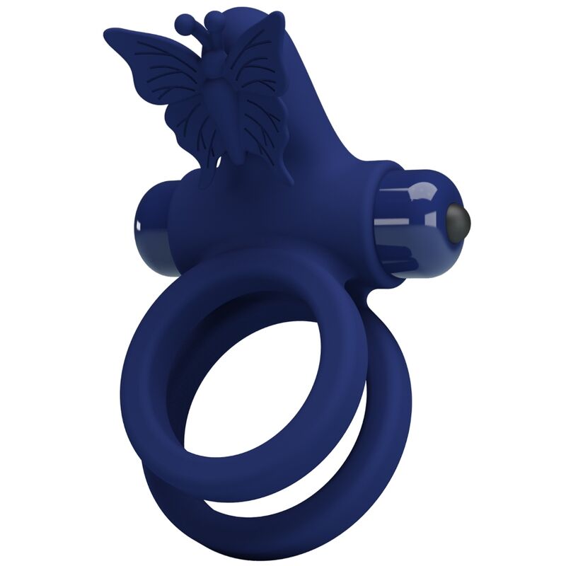 PRETTY LOVE - JAMELE DOUBLE RING WITH VIBRATION & BUTTERFLY STIMULATOR BLUE - Foto 1 PRETTY LOVE - JAMELE DOUBLE RING WITH VIBRATION & BUTTERFLY STIMULATOR BLUE - sexbliss - Foto 1