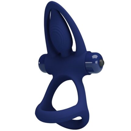 PRETTY LOVE - MAT DOUBLE RING WITH VIBRATION & STIMULATOR BLUE - sexbliss - Foto 1