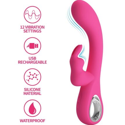 PRETTY LOVE - NOVAK RABBIT VIBRATOR 12 VIBRATIONS PINK - sexbliss - Foto 1