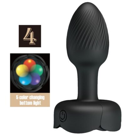 PRETTY LOVE - OLMAN ANAL PLUG WITH  LED LIGHT BLACK 8.8 CM - sexbliss - Foto 1
