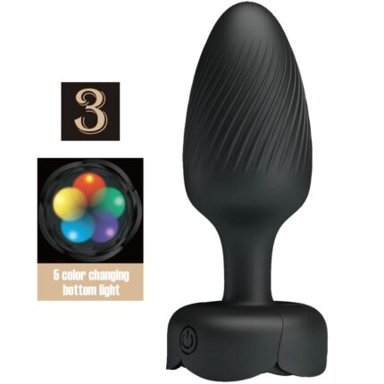 PRETTY LOVE - OSBORN ANAL PLUG WITH  LED LIGHT BLACK 9.8 CM - sexbliss - Foto 1