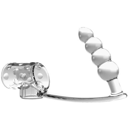 PRETTY LOVE - PENIS SLEEVE WITH ANAL PLUG TRANSPARENT - sexbliss - Foto 1