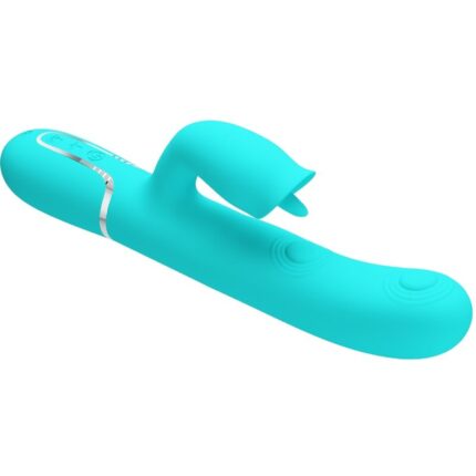PRETTY LOVE - RABBIT VIBRATOR WITH LICKING AQUA GREEN - sexbliss - Foto 1
