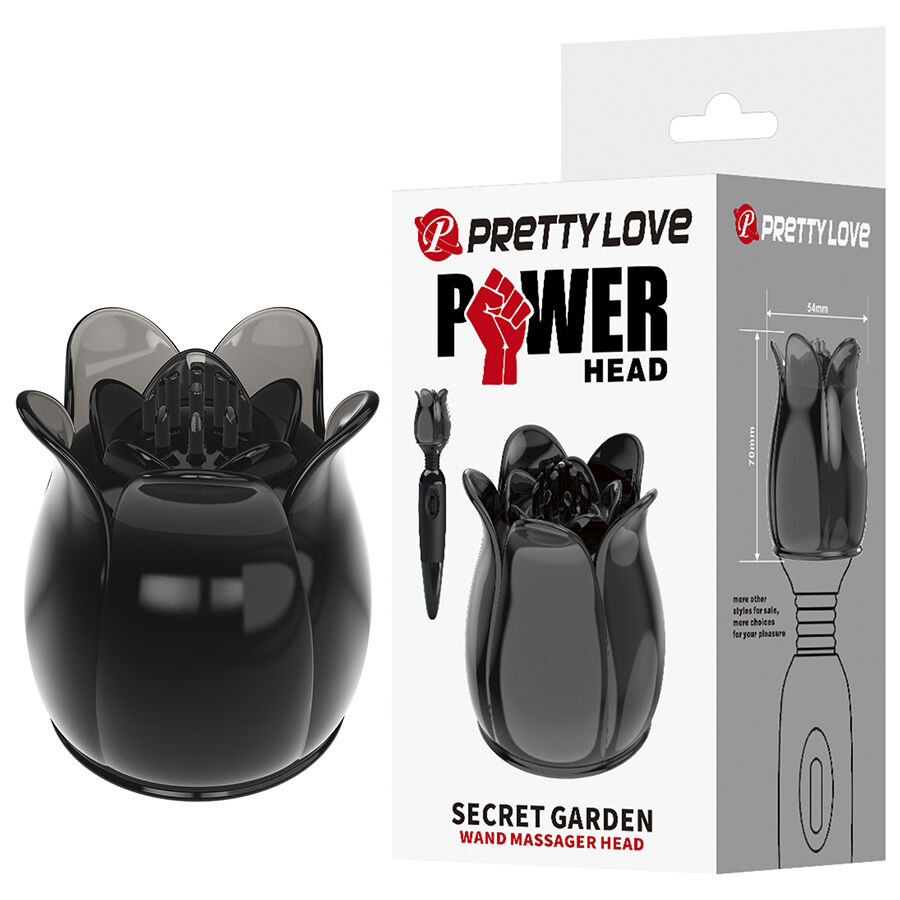 PRETTY LOVE - SECRET GARDEN BLACK MASSAGE HEAD - Foto 1 PRETTY LOVE - SECRET GARDEN BLACK MASSAGE HEAD - sexbliss - Foto 1