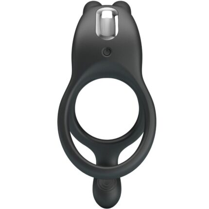 PRETTY LOVE - SETH DOUBLE VIBRATING RING RABBIT 7 VIBRATIONS BLACK - sexbliss - Foto 1