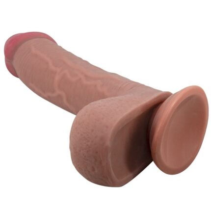 PRETTY LOVE - SLIDING SKIN SERIES REALISTIC DILDO WITH SLIDING SKIN SUCTION CUP BROWN 23.4 CM - sexbliss - Foto 1