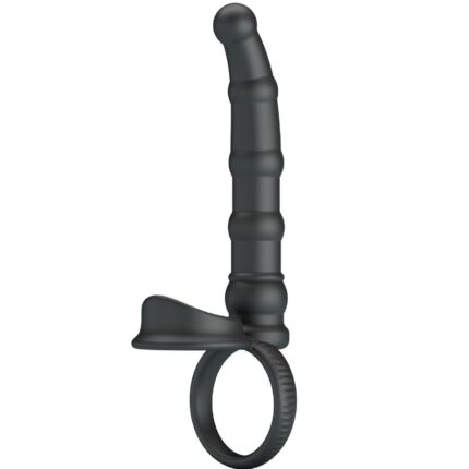PRETTY LOVE - TATUM VIBRATING PENIS RING WITH PLUG 10 VIBRATIONS BLACK - sexbliss - Foto 1