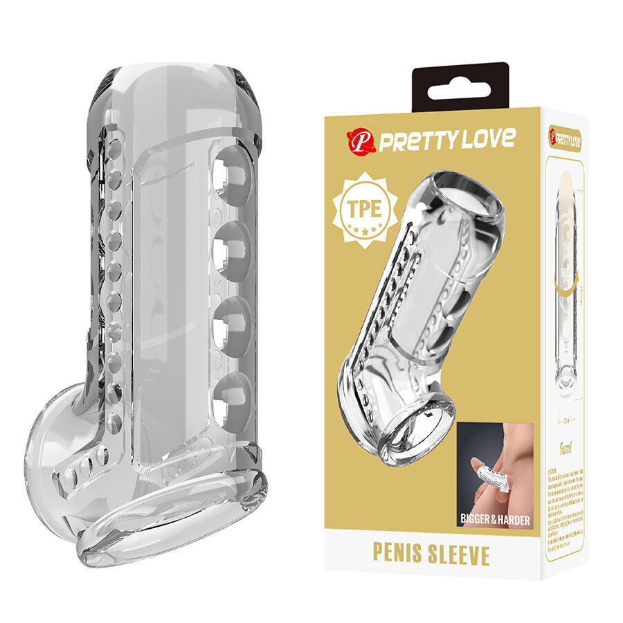 PRETTY LOVE - TRANSPARENT TEXTURED PENIS SHEATH - Foto 1 PRETTY LOVE - TRANSPARENT TEXTURED PENIS SHEATH - sexbliss - Foto 1