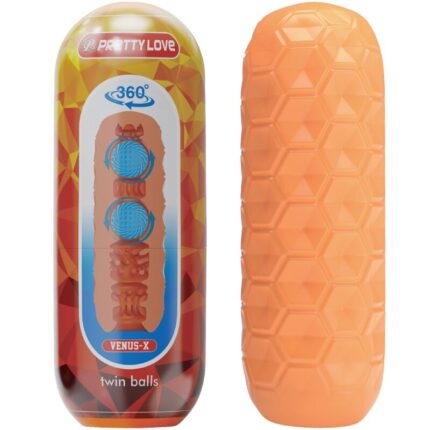 PRETTY LOVE - TWIN BALLS MALE MASTURBATOR ORANGE - sexbliss - Foto 1