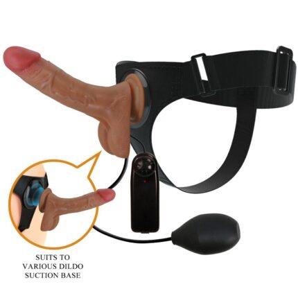 PRETTY LOVE - UNIVERSAL HARNESS BRIEFS WITH VIBRATING AND SQUIRTING DILDO 15.5 CM MULATO - sexbliss - Foto 1