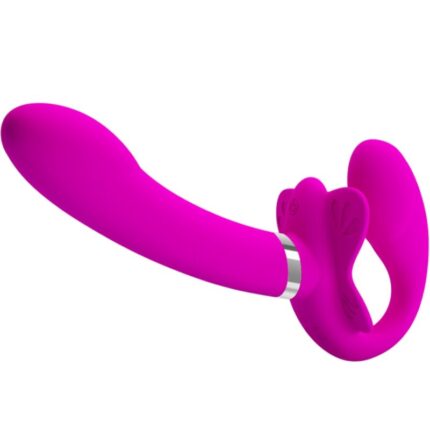 PRETTY LOVE - VALERIE DOUBLE STRAP-ON VIBRATOR 12 VIBRATIONS PURPLE - sexbliss - Foto 1