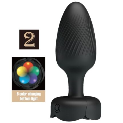 PRETTY LOVE - VARIAN ANAL PLUG WITH  LED LIGHT BLACK 10.8 CM - sexbliss - Foto 1