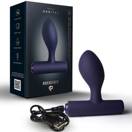 ROCKS-OFF - NOVA ORBITAL RECHARGEABLE PREMIUM & POWERFUL ANAL PLUG 16 FUNCTION BLUE - sexbliss - Foto 1