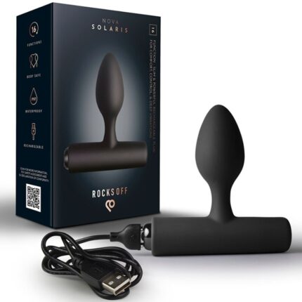 ROCKS-OFF - NOVA SOLARIS RECHARGEABLE SLIM & POWERFUL ANAL PLUG 16 FUNCTION BLACK - sexbliss - Foto 1