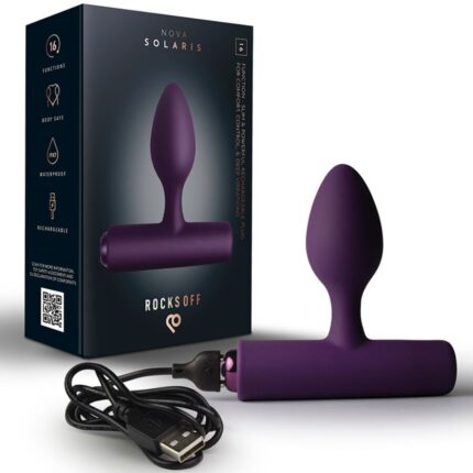 ROCKS-OFF - NOVA SOLARIS RECHARGEABLE SLIM & POWERFUL ANAL PLUG 16 FUNCTION PURPLE - sexbliss - Foto 1