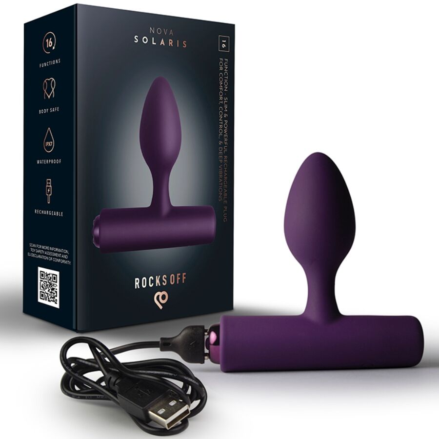 ROCKS-OFF - NOVA SOLARIS RECHARGEABLE SLIM & POWERFUL ANAL PLUG 16 FUNCTION PURPLE - Foto 1 ROCKS-OFF - NOVA SOLARIS RECHARGEABLE SLIM & POWERFUL ANAL PLUG 16 FUNCTION PURPLE - sexbliss - Foto 1