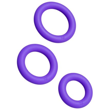 ROMP - REMIX TRIO SET OF 3 PURPLE SILICONE PENIS RINGS - sexbliss - Foto 1